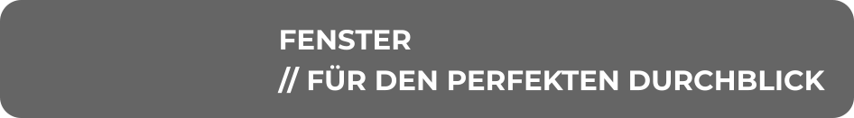 FENSTER // FÜR DEN PERFEKTEN DURCHBLICK